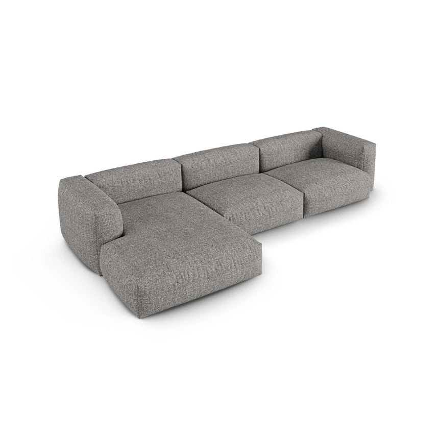 Martina modulares Ecksofa, Linke Seite, Sitztiefe 90 cm, aus Boucle in Graphit (Monet Graphite), 330x176 cm von Micadoni – Bild 4