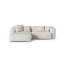 Martina modulares Ecksofa, Linke Seite, Sitztiefe 90 cm, aus Boucle in Grau Beige meliert (Monet Pearl), 280x176 cm von Micadoni – Bild 1