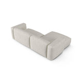 Martina modulares Ecksofa, Linke Seite, Sitztiefe 90 cm, aus Boucle in Grau Beige meliert (Monet Pearl), 280x176 cm von Micadoni – Bild 5