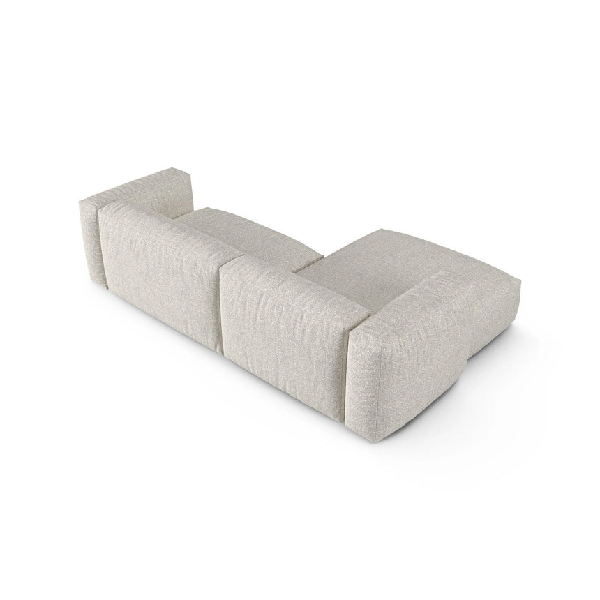 Martina modulares Ecksofa, Linke Seite, Sitztiefe 90 cm, aus Boucle in Grau Beige meliert (Monet Pearl), 280x176 cm von Micadoni – Bild 5