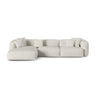 Martina modulares Ecksofa, Linke Seite, Sitztiefe 90 cm, aus Boucle in Grau Beige meliert (Monet Pearl), 330x176 cm von Micadoni – Bild 1