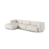 Martina modulares Ecksofa, Linke Seite, Sitztiefe 90 cm, aus Boucle in Grau Beige meliert (Monet Pearl), 330x176 cm von Micadoni – Bild 3