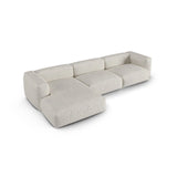 Martina modulares Ecksofa, Linke Seite, Sitztiefe 90 cm, aus Boucle in Grau Beige meliert (Monet Pearl), 330x176 cm von Micadoni – Bild 4