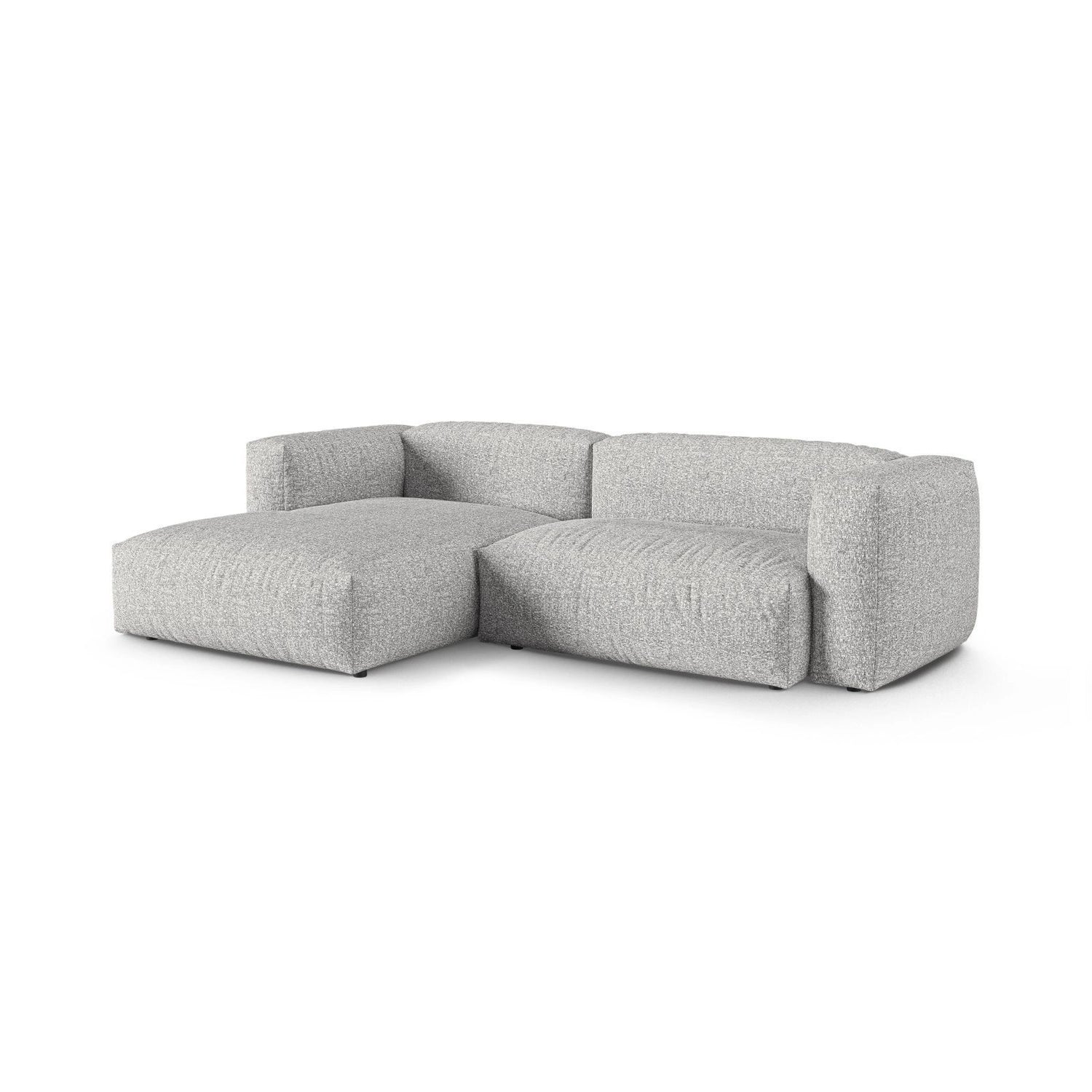Martina modulares Ecksofa, Linke Seite, Sitztiefe 90 cm, aus Boucle in Silber (Monet Silver), 280x176 cm von Micadoni – Bild 3