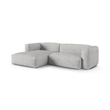 Martina modulares Ecksofa, Linke Seite, Sitztiefe 90 cm, aus Boucle in Silber (Monet Silver), 280x176 cm von Micadoni – Bild 3