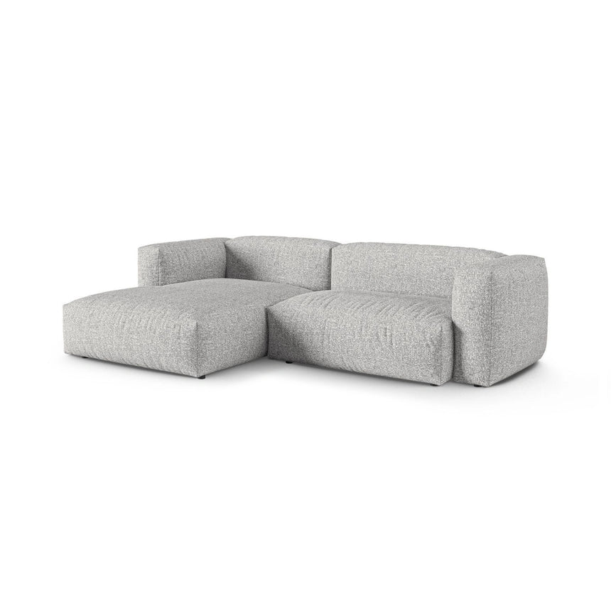 Martina modulares Ecksofa, Linke Seite, Sitztiefe 90 cm, aus Boucle in Silber (Monet Silver), 280x176 cm von Micadoni – Bild 3