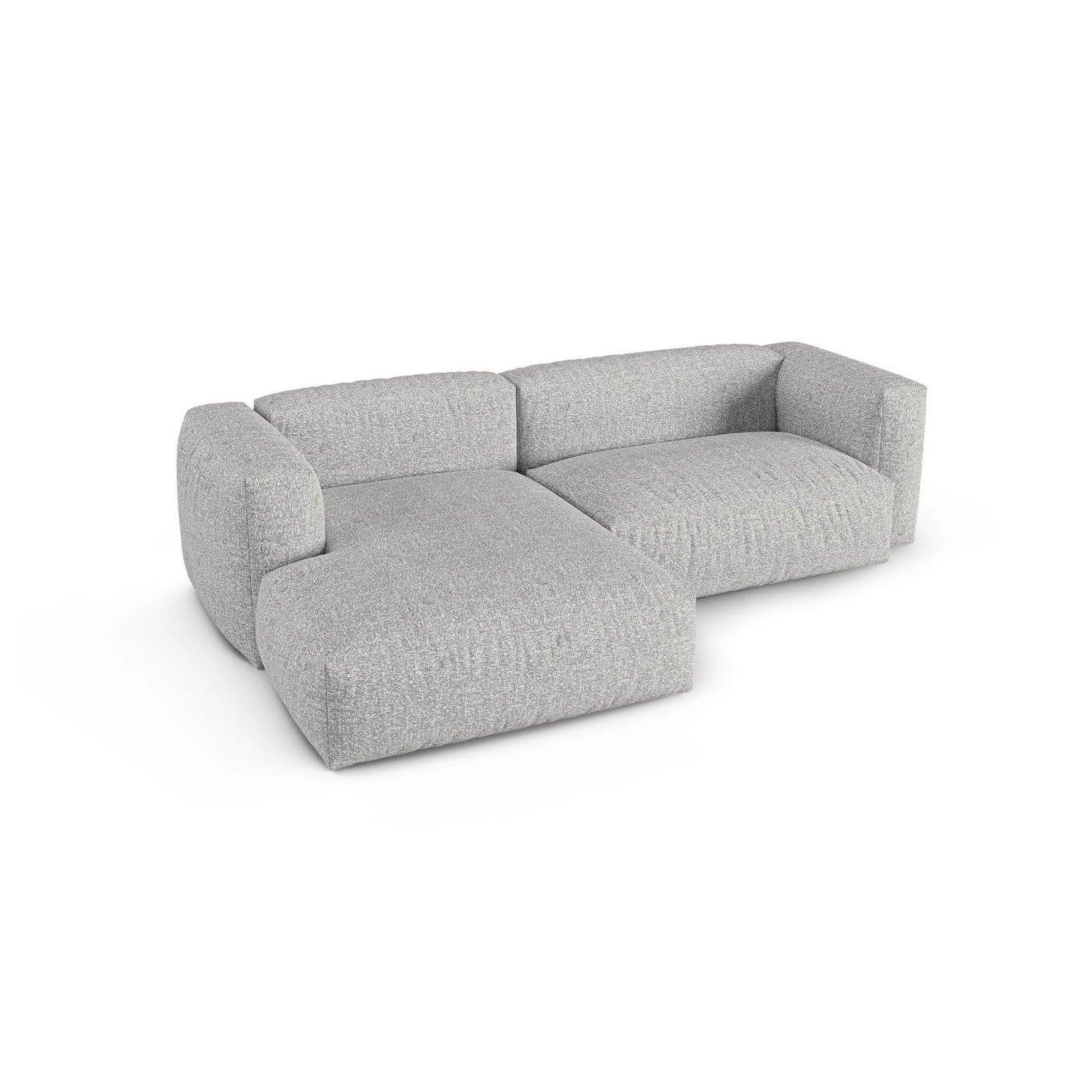Martina modulares Ecksofa, Linke Seite, Sitztiefe 90 cm, aus Boucle in Silber (Monet Silver), 280x176 cm von Micadoni – Bild 4