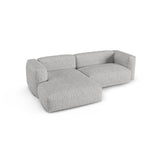 Martina modulares Ecksofa, Linke Seite, Sitztiefe 90 cm, aus Boucle in Silber (Monet Silver), 280x176 cm von Micadoni – Bild 4