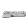 Martina modulares Ecksofa, Linke Seite, Sitztiefe 90 cm, aus Boucle in Silber (Monet Silver), 330x176 cm von Micadoni – Bild 1