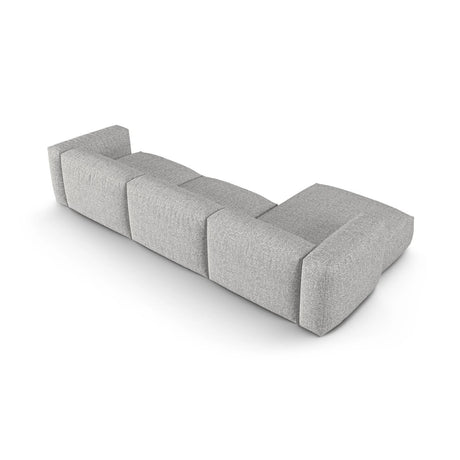 Martina modulares Ecksofa, Linke Seite, Sitztiefe 90 cm, aus Boucle in Silber (Monet Silver), 330x176 cm von Micadoni – Bild 5
