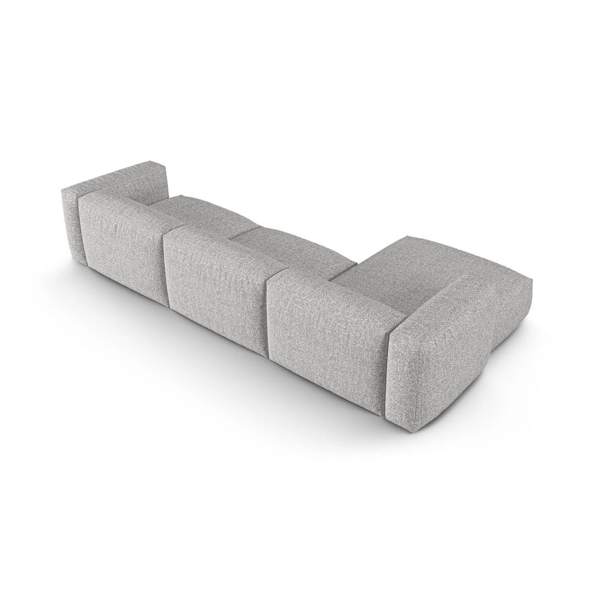 Martina modulares Ecksofa, Linke Seite, Sitztiefe 90 cm, aus Boucle in Silber (Monet Silver), 330x176 cm von Micadoni – Bild 5
