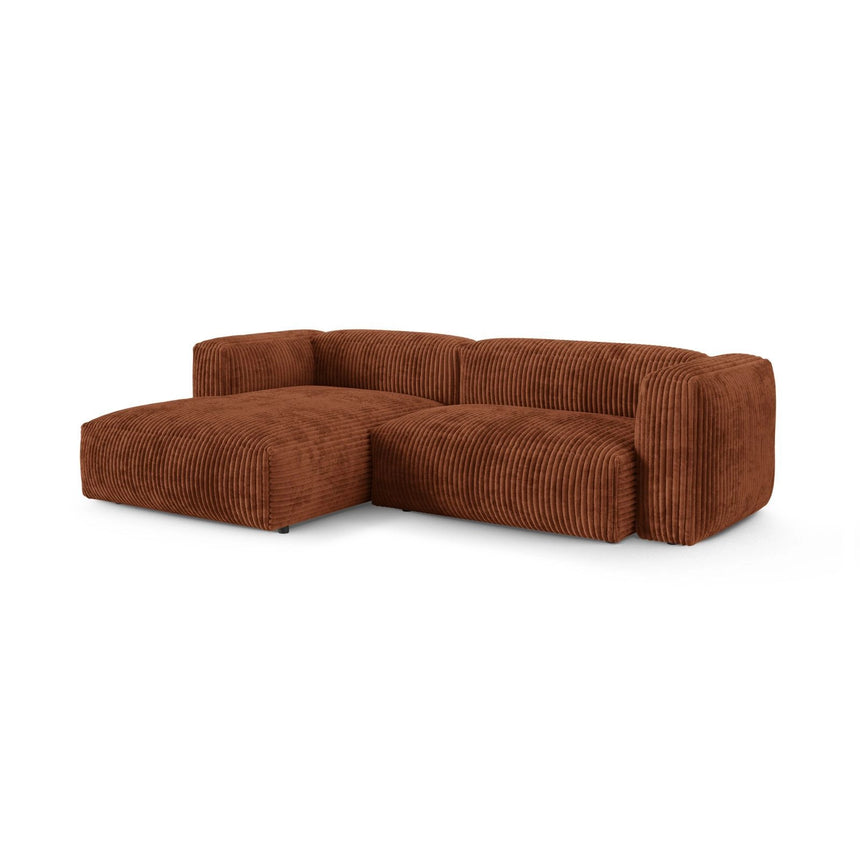 Martina modulares Ecksofa, Linke Seite, Sitztiefe 90 cm, aus Cord in Brick (Tilia 52), 280x176 cm von Micadoni – Bild 3
