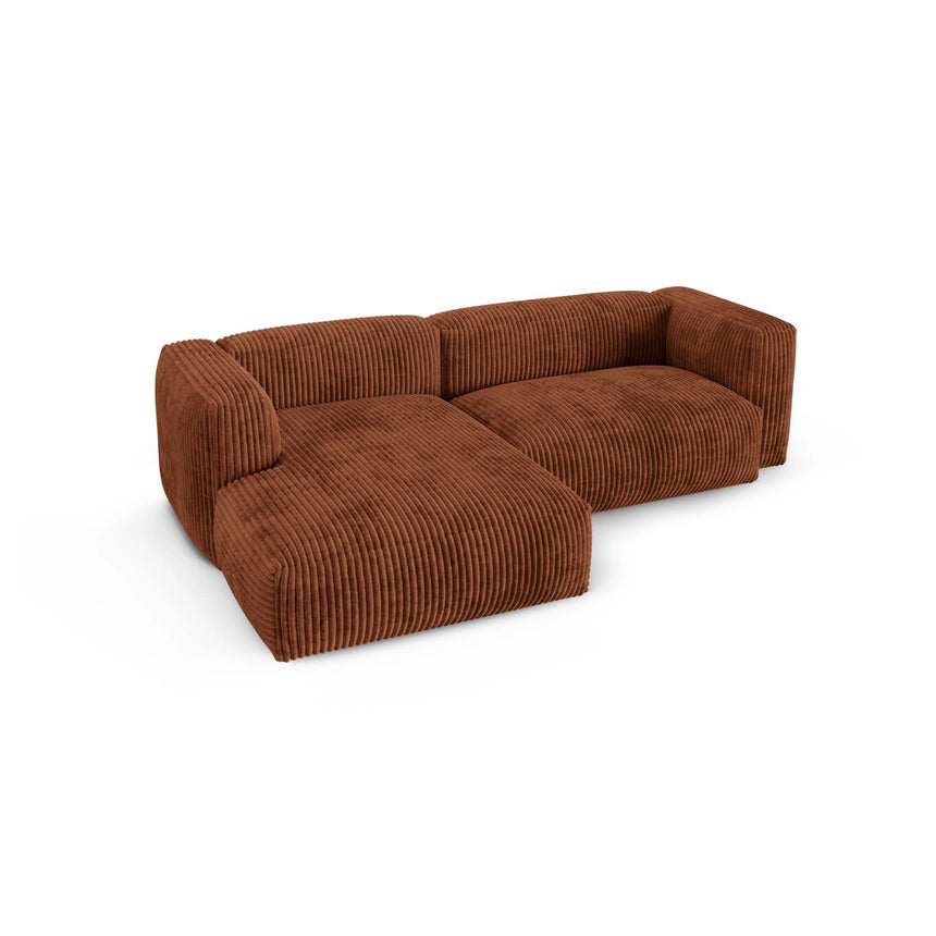 Martina modulares Ecksofa, Linke Seite, Sitztiefe 90 cm, aus Cord in Brick (Tilia 52), 280x176 cm von Micadoni – Bild 4