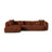 Martina modulares Ecksofa, Linke Seite, Sitztiefe 90 cm, aus Cord in Brick (Tilia 52), 330x176 cm von Micadoni – Bild 1