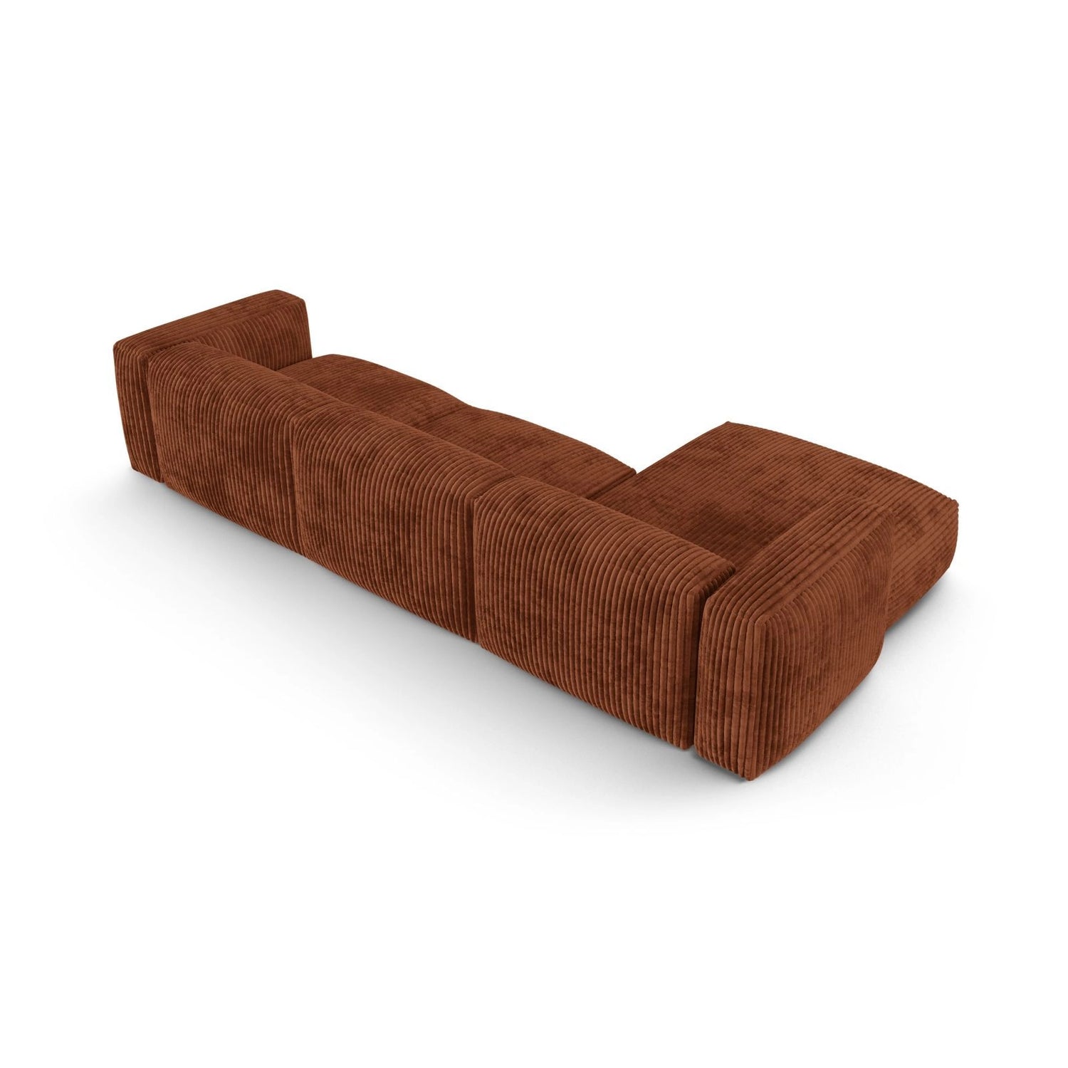 Martina modulares Ecksofa, Linke Seite, Sitztiefe 90 cm, aus Cord in Brick (Tilia 52), 330x176 cm von Micadoni – Bild 5