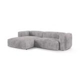 Martina modulares Ecksofa, Linke Seite, Sitztiefe 90 cm, aus Cord in Hellgrau (Tilia 86), 280x176 cm von Micadoni – Bild 3