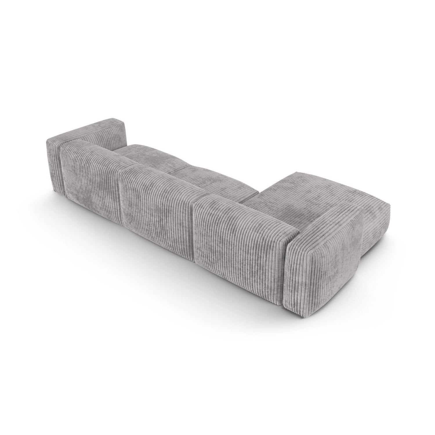 Martina modulares Ecksofa, Linke Seite, Sitztiefe 90 cm, aus Cord in Hellgrau (Tilia 86), 330x176 cm von Micadoni – Bild 5