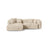 Martina modulares Ecksofa, Linke Seite, Sitztiefe 90 cm, aus Cord in Leichtes Beige (Tilia 03), 280x176 cm von Micadoni – Bild 1