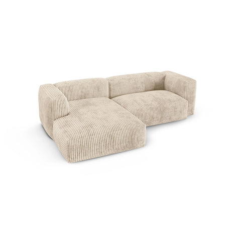 Martina modulares Ecksofa, Linke Seite, Sitztiefe 90 cm, aus Cord in Leichtes Beige (Tilia 03), 280x176 cm von Micadoni – Bild 4
