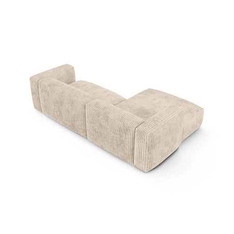 Martina modulares Ecksofa, Linke Seite, Sitztiefe 90 cm, aus Cord in Leichtes Beige (Tilia 03), 280x176 cm von Micadoni – Bild 5