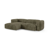 Martina modulares Ecksofa, Linke Seite, Sitztiefe 90 cm, aus Cord in Moosgrün (Tilia 37), 280x176 cm von Micadoni – Bild 3