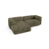 Martina modulares Ecksofa, Linke Seite, Sitztiefe 90 cm, aus Cord in Moosgrün (Tilia 37), 280x176 cm von Micadoni – Bild 4