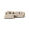 Martina modulares Ecksofa, Linke Seite, Sitztiefe 90 cm, aus Samt, Cord, Boucle oder Strukturstoff, 280x176 cm von Micadoni – Bild 1