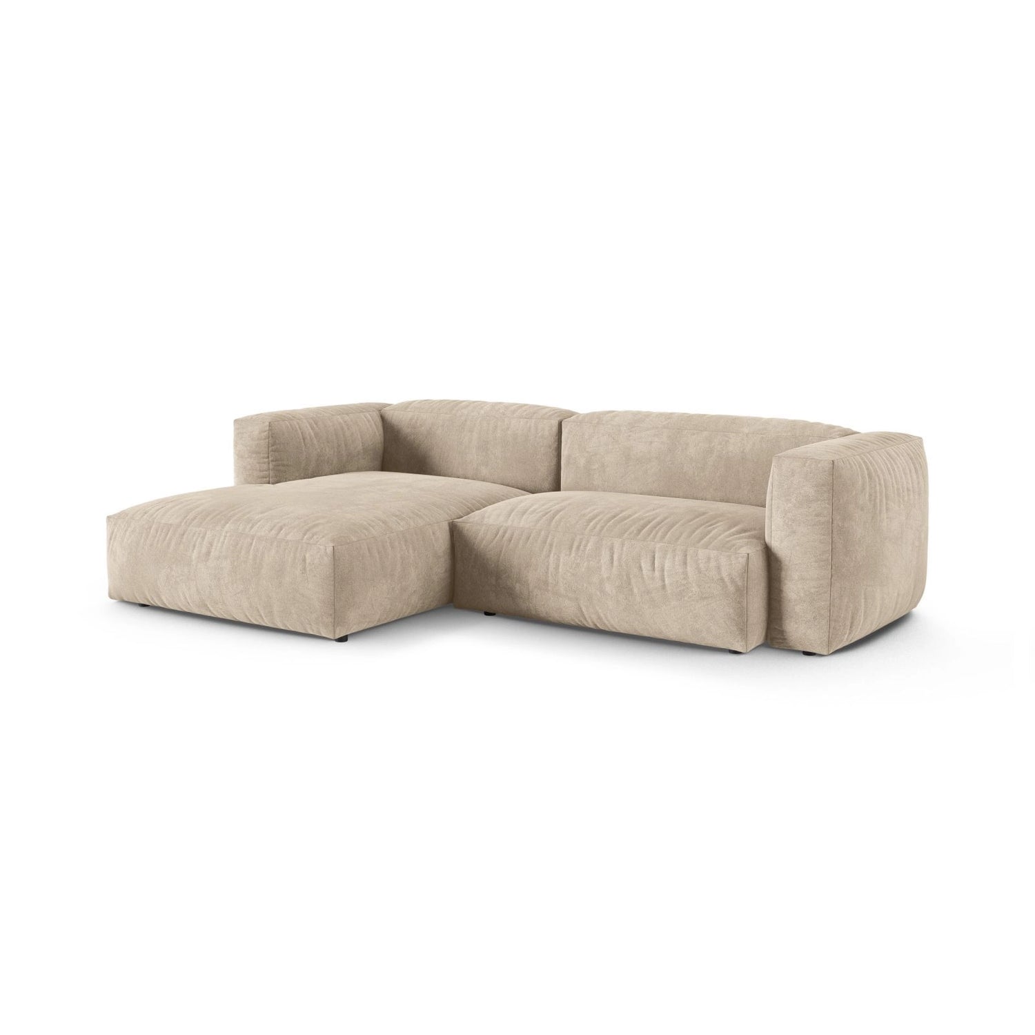 Martina modulares Ecksofa, Linke Seite, Sitztiefe 90 cm, aus Samt, Cord, Boucle oder Strukturstoff, 280x176 cm von Micadoni – Bild 3