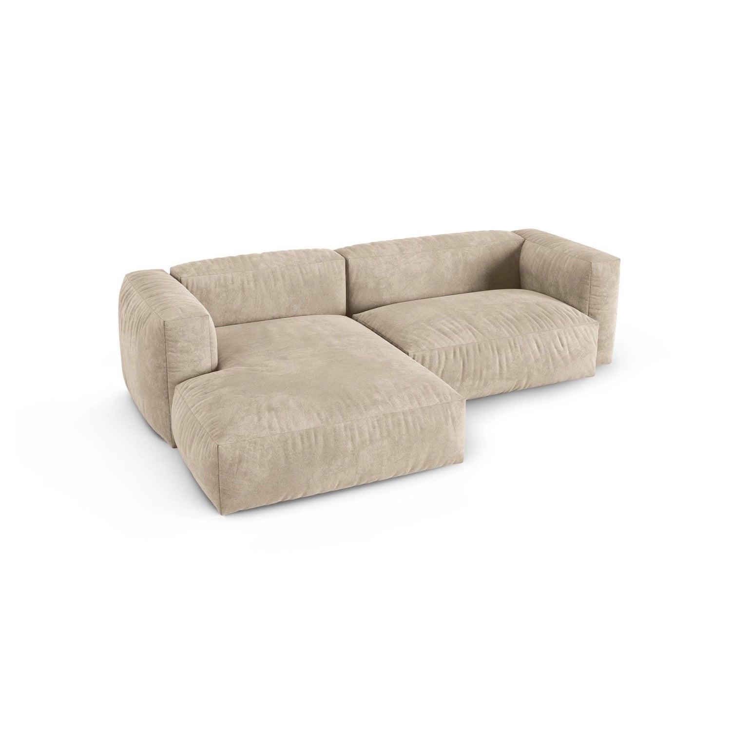 Martina modulares Ecksofa, Linke Seite, Sitztiefe 90 cm, aus Samt, Cord, Boucle oder Strukturstoff, 280x176 cm von Micadoni – Bild 4