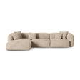 Martina modulares Ecksofa, Linke Seite, Sitztiefe 90 cm, aus Samt, Cord, Boucle oder Strukturstoff, 330x176 cm von Micadoni – Bild 1