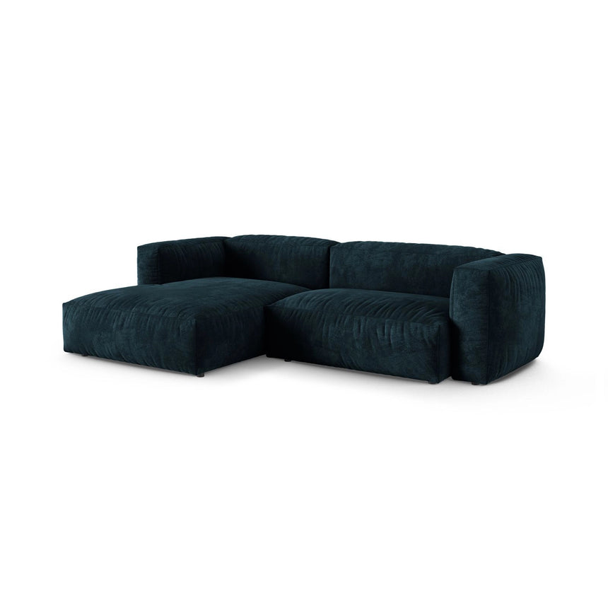 Martina modulares Ecksofa, Linke Seite, Sitztiefe 90 cm, aus Samt in Deep Petrol (Vogue 13), 280x176 cm von Micadoni – Bild 3