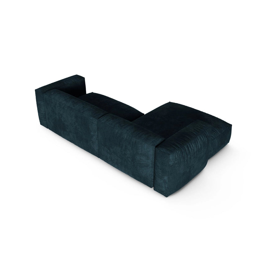 Martina modulares Ecksofa, Linke Seite, Sitztiefe 90 cm, aus Samt in Deep Petrol (Vogue 13), 280x176 cm von Micadoni – Bild 5