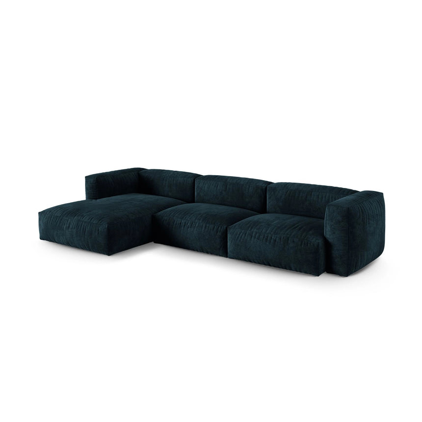 Martina modulares Ecksofa, Linke Seite, Sitztiefe 90 cm, aus Samt in Deep Petrol (Vogue 13), 330x176 cm von Micadoni – Bild 3