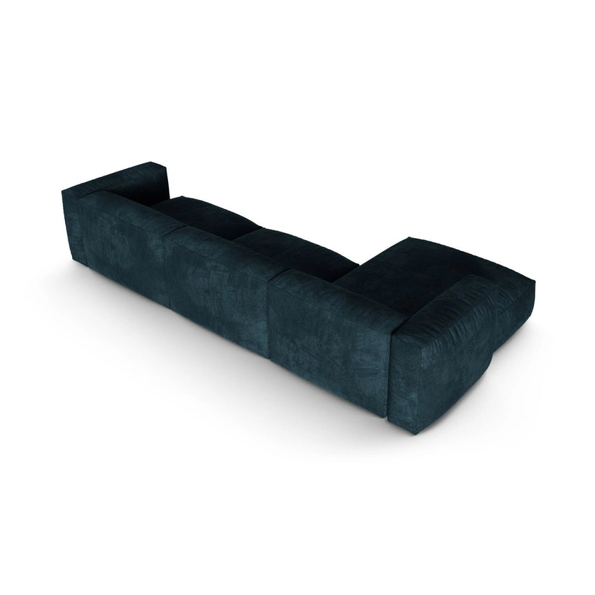 Martina modulares Ecksofa, Linke Seite, Sitztiefe 90 cm, aus Samt in Deep Petrol (Vogue 13), 330x176 cm von Micadoni – Bild 5