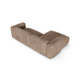 Martina modulares Ecksofa, Linke Seite, Sitztiefe 90 cm, aus Samt in Dunkelbeige (Vogue 3), 280x176 cm von Micadoni – Bild 5