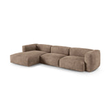 Martina modulares Ecksofa, Linke Seite, Sitztiefe 90 cm, aus Samt in Dunkelbeige (Vogue 3), 330x176 cm von Micadoni – Bild 3