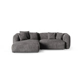 Martina modulares Ecksofa, Linke Seite, Sitztiefe 90 cm, aus Samt in Grau (Vogue 15), 280x176 cm von Micadoni – Bild 1