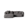 Martina modulares Ecksofa, Linke Seite, Sitztiefe 90 cm, aus Samt in Grau (Vogue 15), 280x176 cm von Micadoni – Bild 1