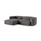 Martina modulares Ecksofa, Linke Seite, Sitztiefe 90 cm, aus Samt in Grau (Vogue 15), 280x176 cm von Micadoni – Bild 3