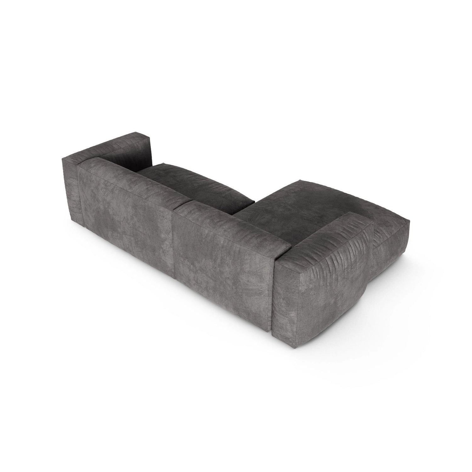 Martina modulares Ecksofa, Linke Seite, Sitztiefe 90 cm, aus Samt in Grau (Vogue 15), 280x176 cm von Micadoni – Bild 5