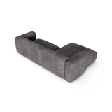 Martina modulares Ecksofa, Linke Seite, Sitztiefe 90 cm, aus Samt in Grau (Vogue 15), 280x176 cm von Micadoni – Bild 5