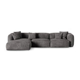 Martina modulares Ecksofa, Linke Seite, Sitztiefe 90 cm, aus Samt in Grau (Vogue 15), 330x176 cm von Micadoni – Bild 1