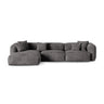 Martina modulares Ecksofa, Linke Seite, Sitztiefe 90 cm, aus Samt in Grau (Vogue 15), 330x176 cm von Micadoni – Bild 1