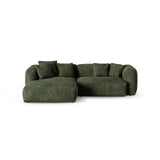 Martina modulares Ecksofa, Linke Seite, Sitztiefe 90 cm, aus Samt in Grün (Vogue 11), 280x176 cm von Micadoni – Bild 1