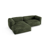 Martina modulares Ecksofa, Linke Seite, Sitztiefe 90 cm, aus Samt in Grün (Vogue 11), 280x176 cm von Micadoni – Bild 4
