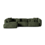 Martina modulares Ecksofa, Linke Seite, Sitztiefe 90 cm, aus Samt in Grün (Vogue 11), 330x176 cm von Micadoni – Bild 1