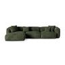 Martina modulares Ecksofa, Linke Seite, Sitztiefe 90 cm, aus Samt in Grün (Vogue 11), 330x176 cm von Micadoni – Bild 1