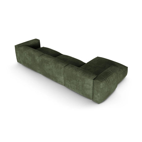 Martina modulares Ecksofa, Linke Seite, Sitztiefe 90 cm, aus Samt in Grün (Vogue 11), 330x176 cm von Micadoni – Bild 5