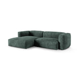 Martina modulares Ecksofa, Linke Seite, Sitztiefe 90 cm, aus Samt in Petrol (Vogue 12), 280x176 cm von Micadoni – Bild 3