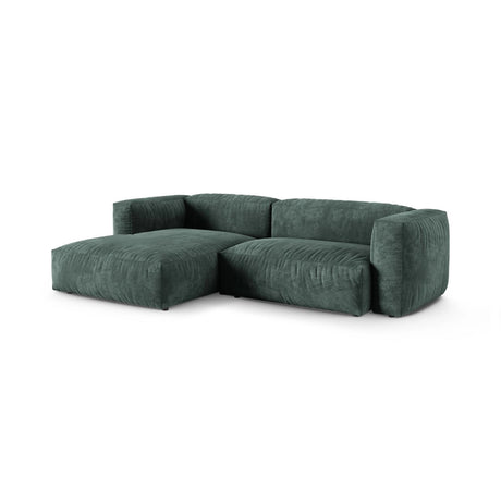 Martina modulares Ecksofa, Linke Seite, Sitztiefe 90 cm, aus Samt in Petrol (Vogue 12), 280x176 cm von Micadoni – Bild 3